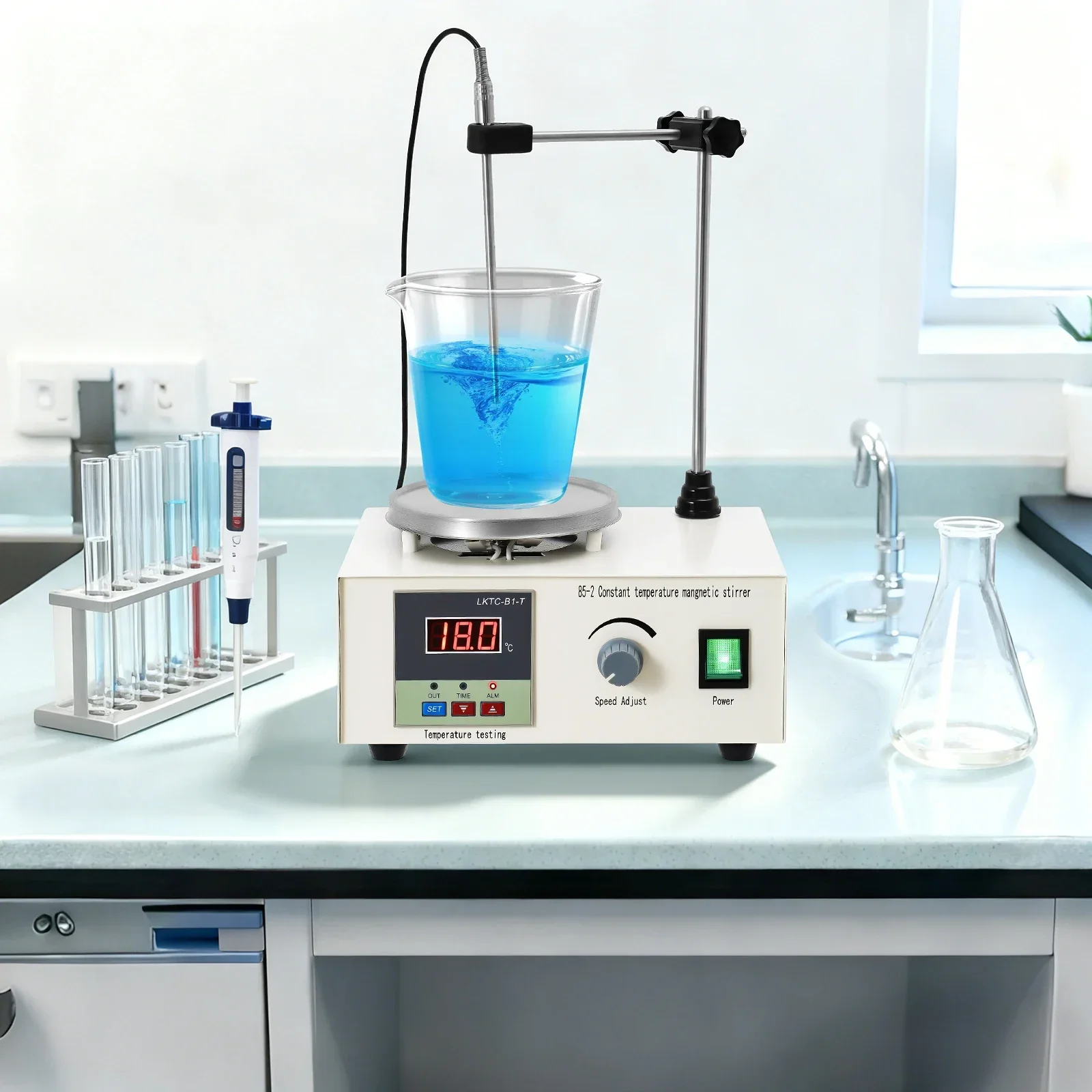 Magnetic Stirrer Hotplate - เครื่องกวนสารแม่เหล็กขนาด 2000 มล. พร้อมแผ่นทำความร้อน เครื่องผสมแบบดิจิตอล แท่งกวน
