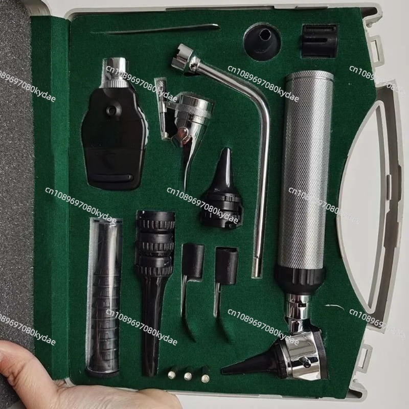Otoscope Ophthalmoscope Set - ชุดตรวจสอบใบหน้าสำหรับมืออาชีพ ประกอบด้วยเครื่องตรวจตา เครื่องตรวจหู เครื่องขยายจมูก เครื่องตรวจลำคอ และอุปกรณ์ตรวจอวัยวะภายในสัตว์ขนาดเล็กอื่นๆ