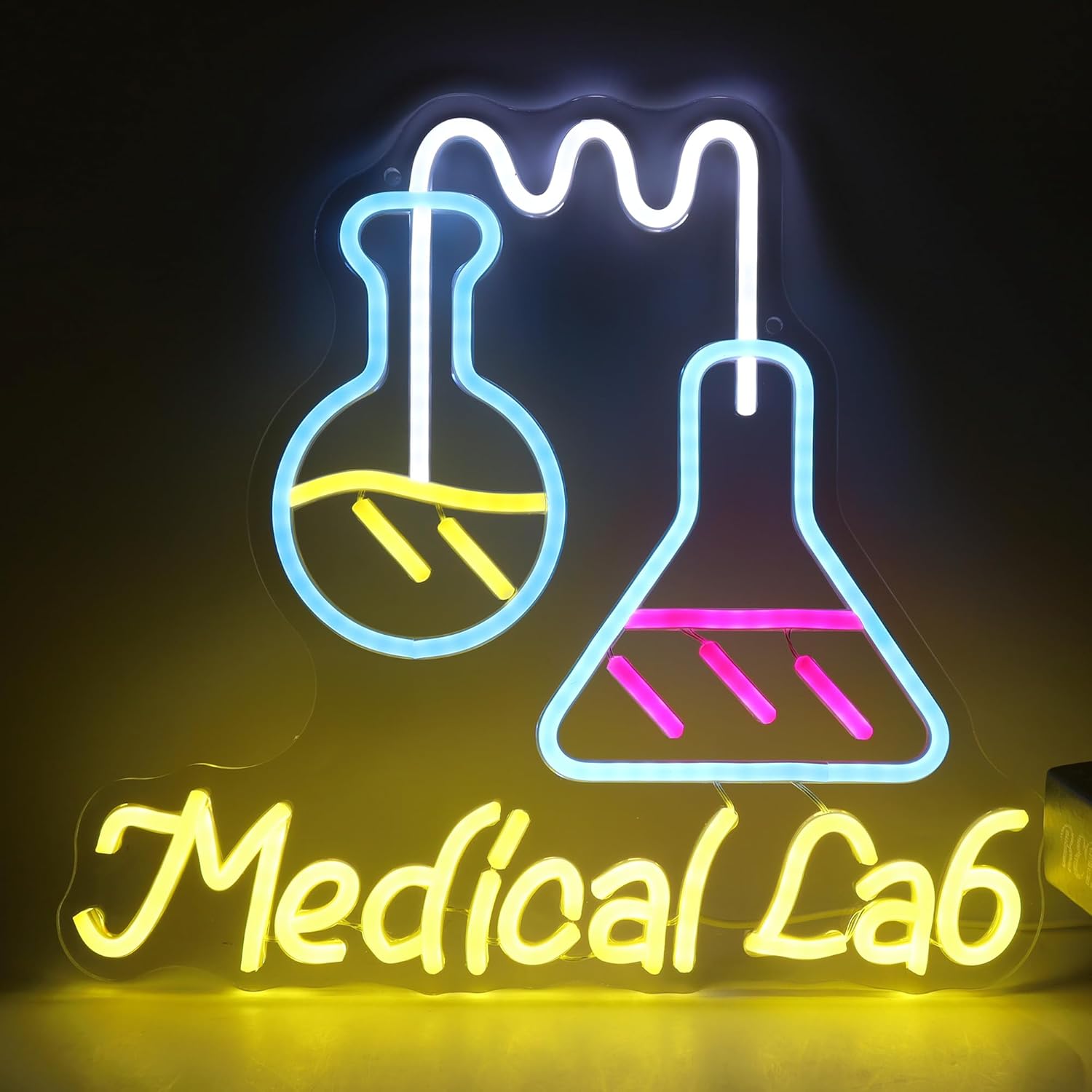 Medical Lab And Science - ป้ายไฟนีออนห้องปฏิบัติการวิทยาศาสตร์ ไฟ LED ใช้พลังงานจาก USB สำหรับห้องเรียน