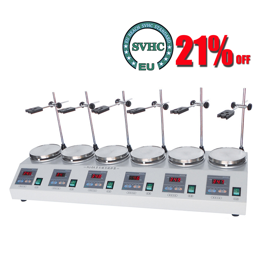 Magnetic Stirrer Hotplate - 6 หัว Magnetic Heating Stirrer Multi-หน่วย