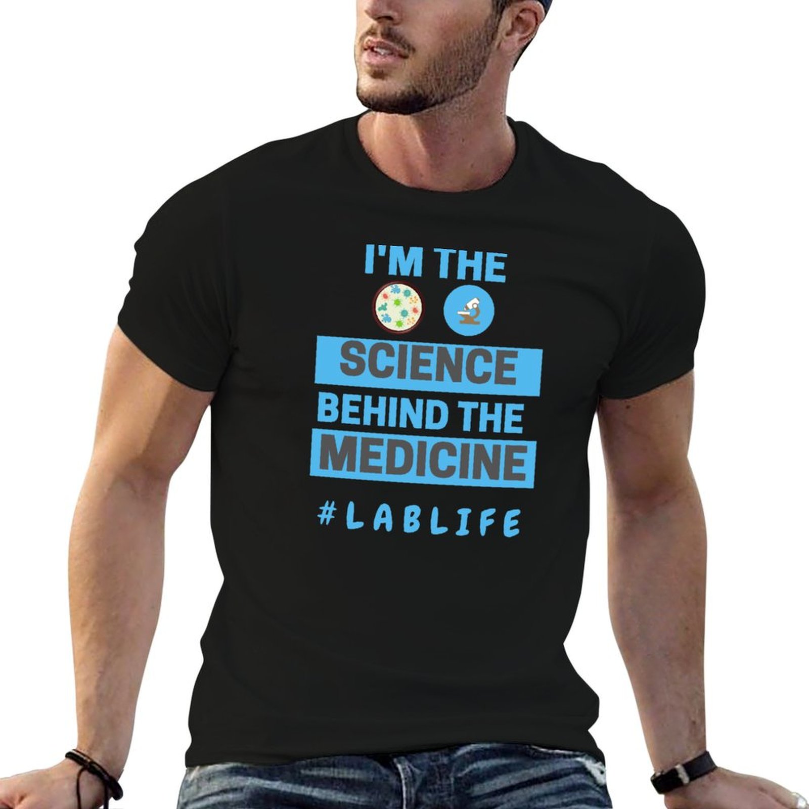 Medical Laboratory Scientist - ฉันคือนักวิทยาศาสตร์ที่อยู่เบื้องหลังการแพทย์ # LABLIFE เสื้อยืดวิทยากรห้องปฏิบัติการทางการแพทย์ เสื้อยืดเรียบง่ายสำหรับเทศกาล