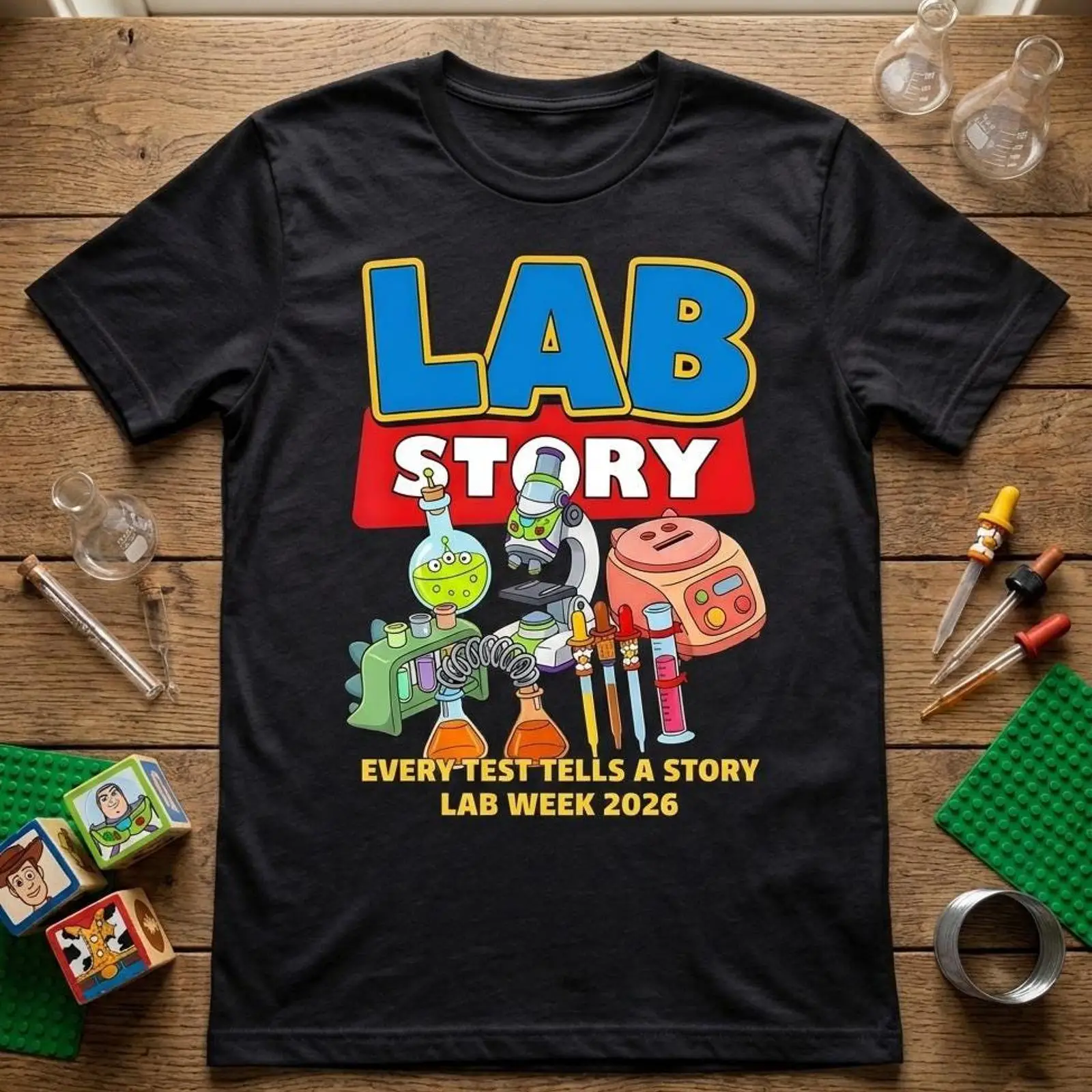Medical Lab Week 2026 - เสื้อยืด Lab Week 2026 สำหรับช่างเทคนิคทางการแพทย์ ลายกราฟิกวิทยาศาสตร์ตลกๆ