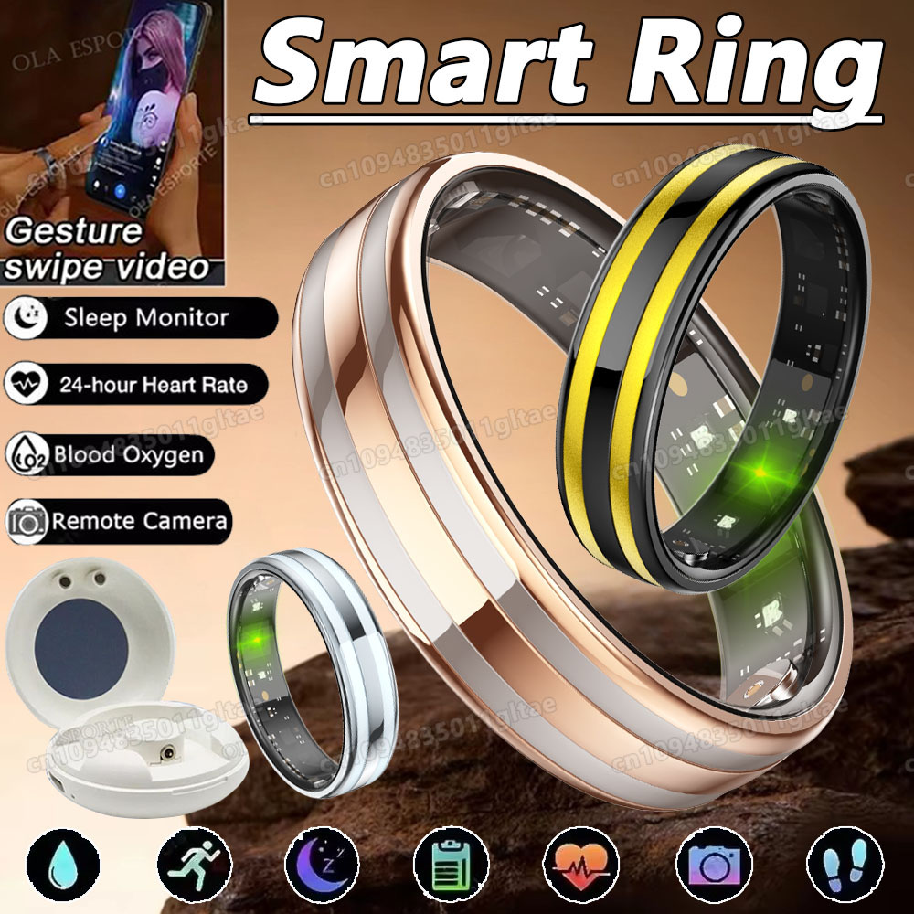 Blood Pressure Monitor - แหวนอัจฉริยะตรวจจับการเคลื่อนไหว แหวนอัจฉริยะตรวจสุขภาพ แหวนกันน้ำสำหรับกิจกรรมกลางแจ้ง แหวนตรวจวัด HRV แท้