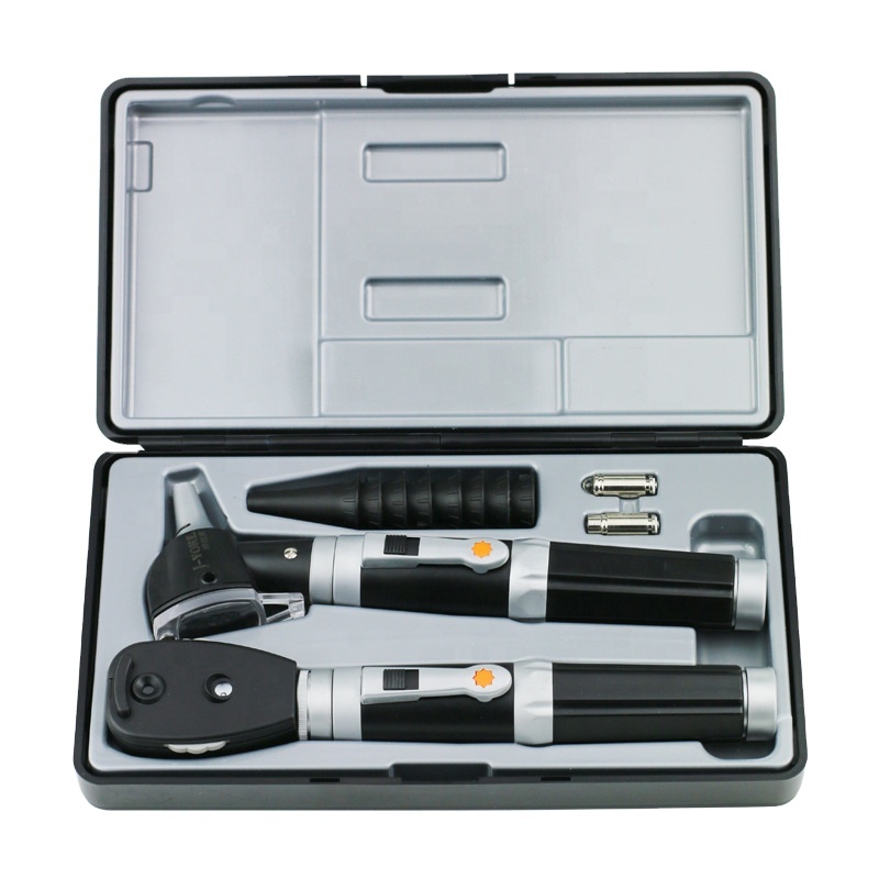 Otoscope Ophthalmoscope Set - ชุดเครื่องมือวินิจฉัยระดับมืออาชีพคุณภาพสูงแบบพกพา ประกอบด้วยกล้องส่องหูและกล้องส่องตาแบบไฟเบอร์ออปติก