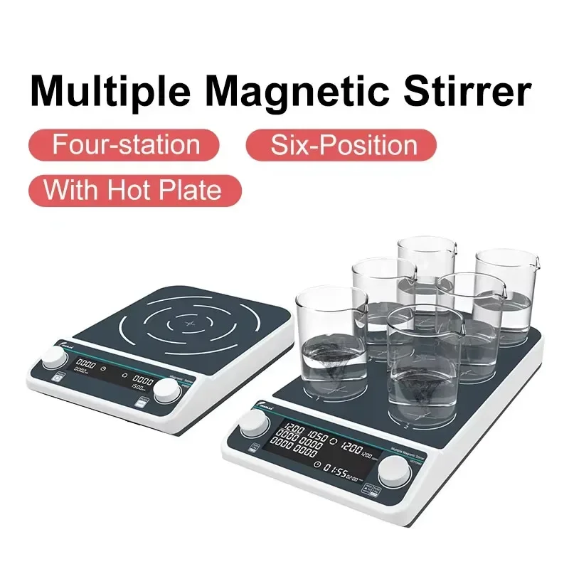 สี่สถานีหกตําแหน่งหลาย Magneti - Magnetic Stirrer Hotplate บทวิจารณ์และราคา