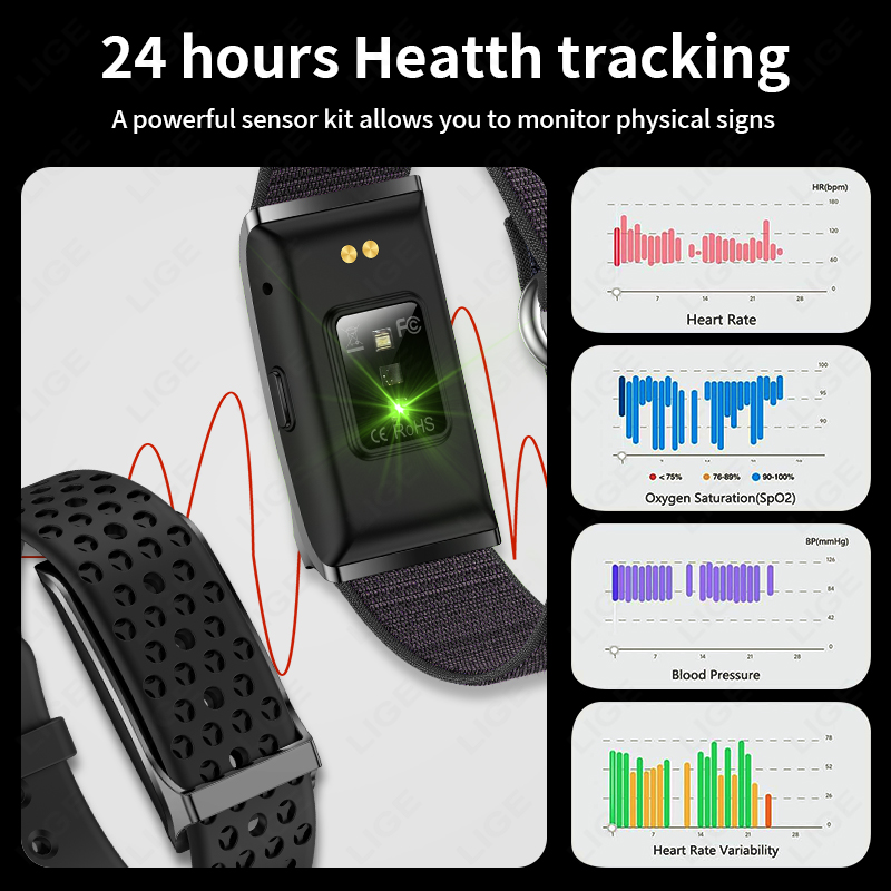 LIGE 100+ สมาร์ทแบนด์ติดตามการ - Blood Pressure Monitor บทวิจารณ์และราคา